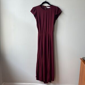 Reformation Red Maxi Dress with Flutter Cap Sleeves